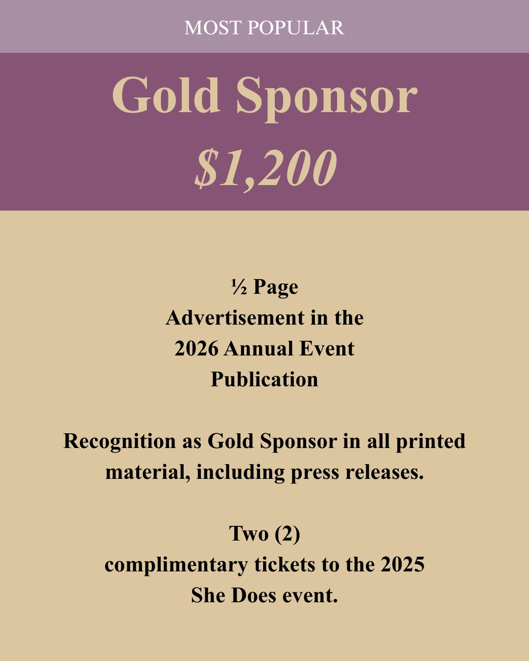 Gold Sponsor — Most Popular
